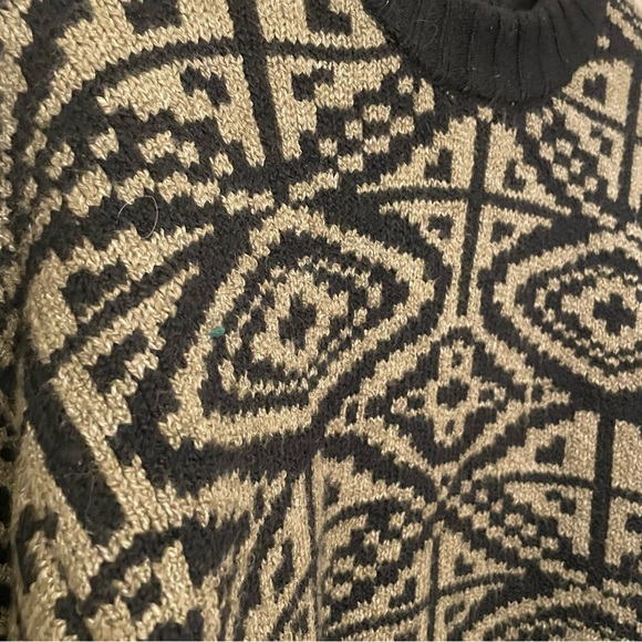 Le 31 Par Simons Black & Tan Geometric Extra Plush Crewneck Sweater - Picture 5 of 15
